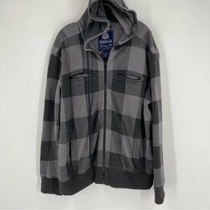 American Rag Men’s Checkered Zipper Front Hoodie size XL